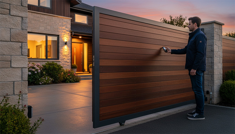 puertas automáticas para casa, puertas automáticas entrada chalet, puertas correderas chalet exterior