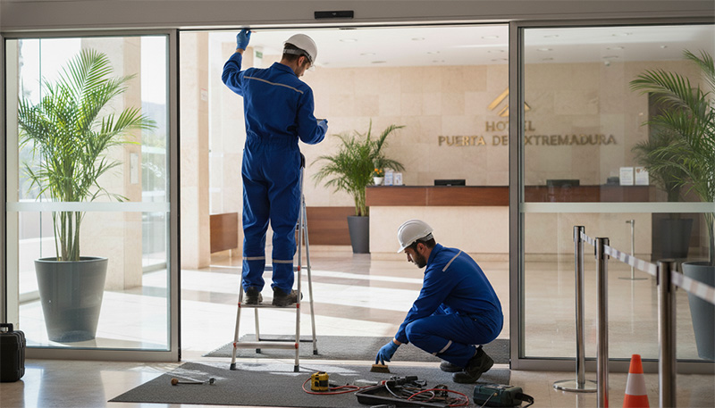 puertas automáticas para hoteles, puertas para habitaciones de hotel, puertas automáticas correderas hotel